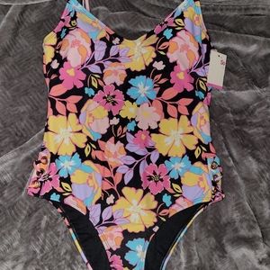 Floral one piece swim suit